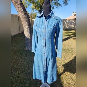 1970s Western Denim Dress